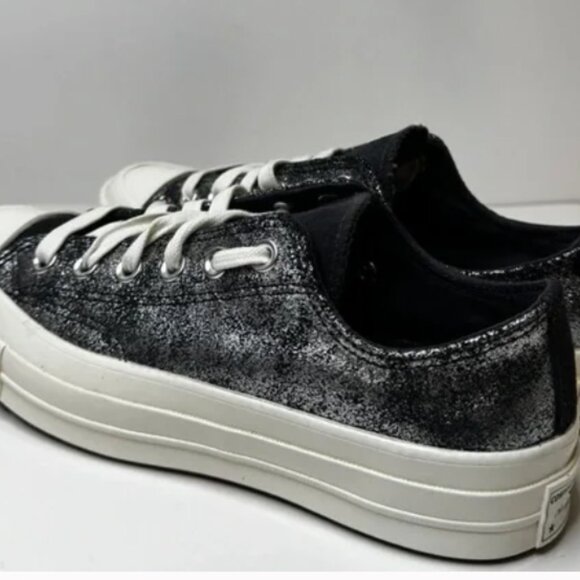 Dark Silver Size 5.5 Converse Chuck 70 Ox Men’s Sneakers Sparkly - Picture 3 of 8